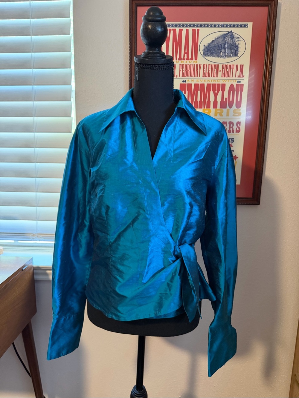 Teal Silk Blouse
